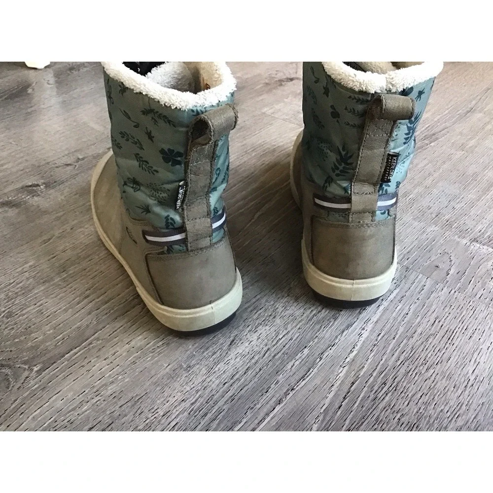 Keen Warm Size 5 Junior Girls Blue Gray Leather Snow Kids Youth Boots 1024145